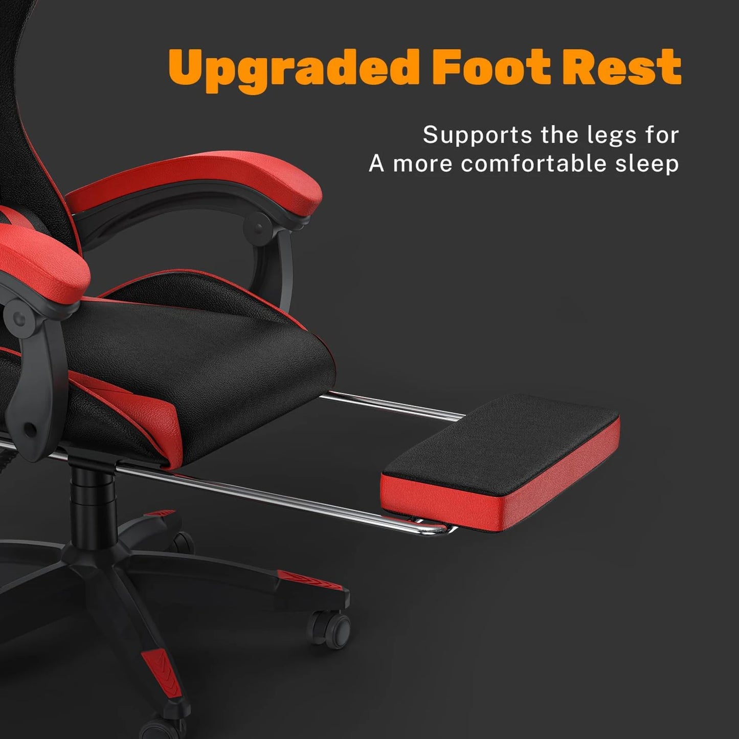 Ultimate Ergonomic Gaming Chair with Footrest – Adjustable Height, Lumbar Support, and Headrest for Maximum Comfort