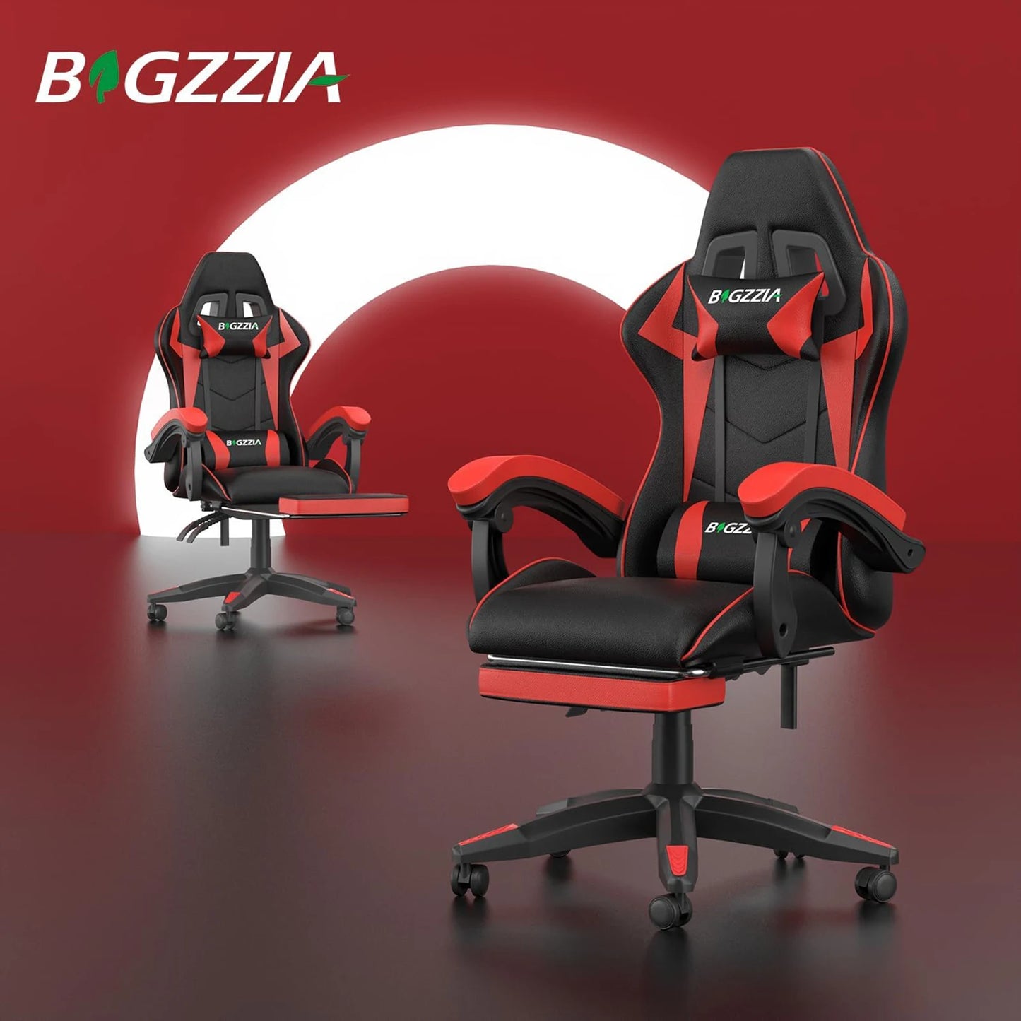 Ultimate Ergonomic Gaming Chair with Footrest – Adjustable Height, Lumbar Support, and Headrest for Maximum Comfort