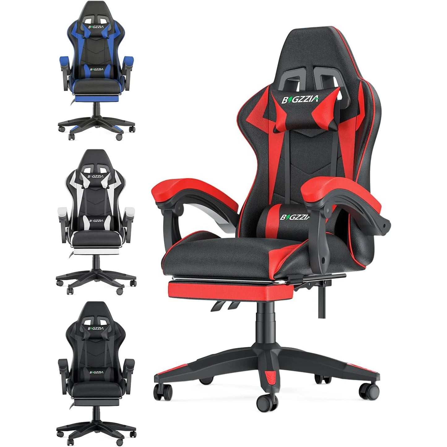 Ultimate Ergonomic Gaming Chair with Footrest – Adjustable Height, Lumbar Support, and Headrest for Maximum Comfort