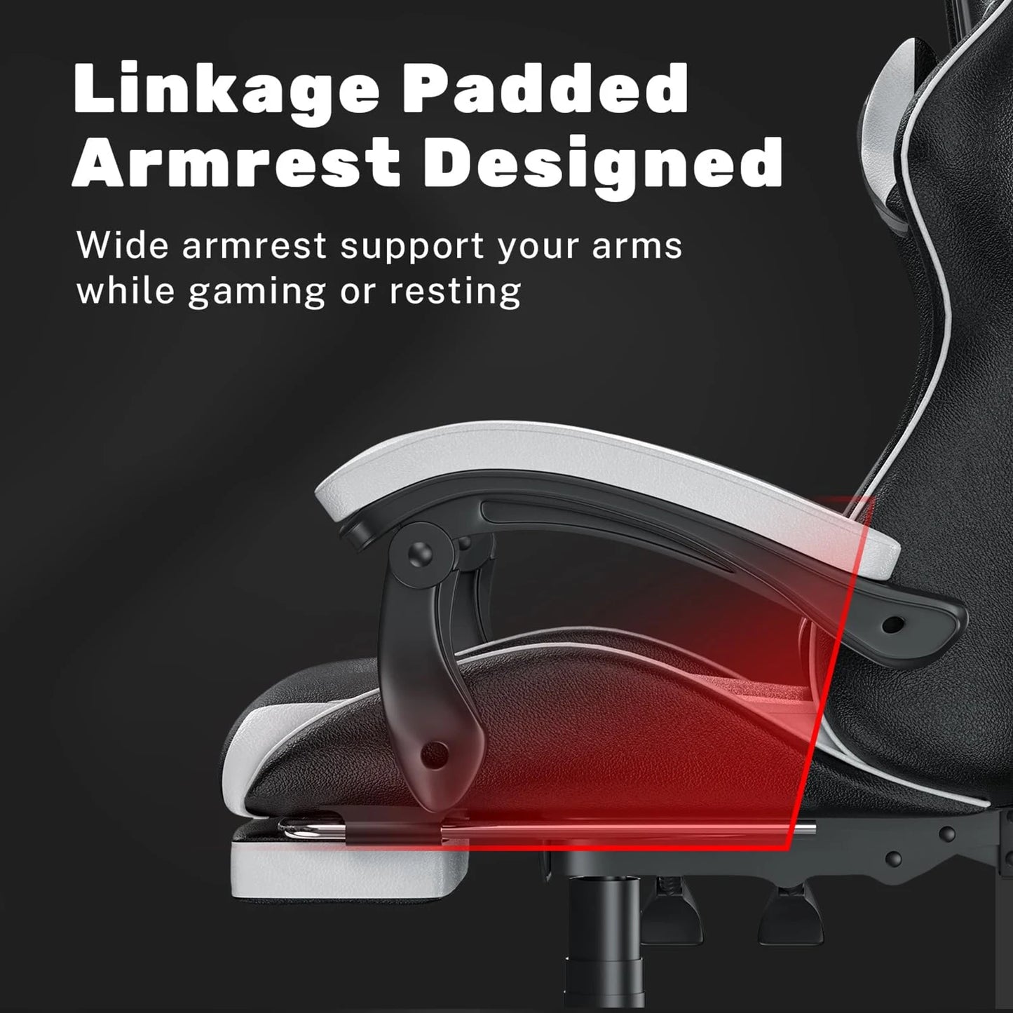 Ultimate Ergonomic Gaming Chair with Footrest – Adjustable Height, Lumbar Support, and Headrest for Maximum Comfort