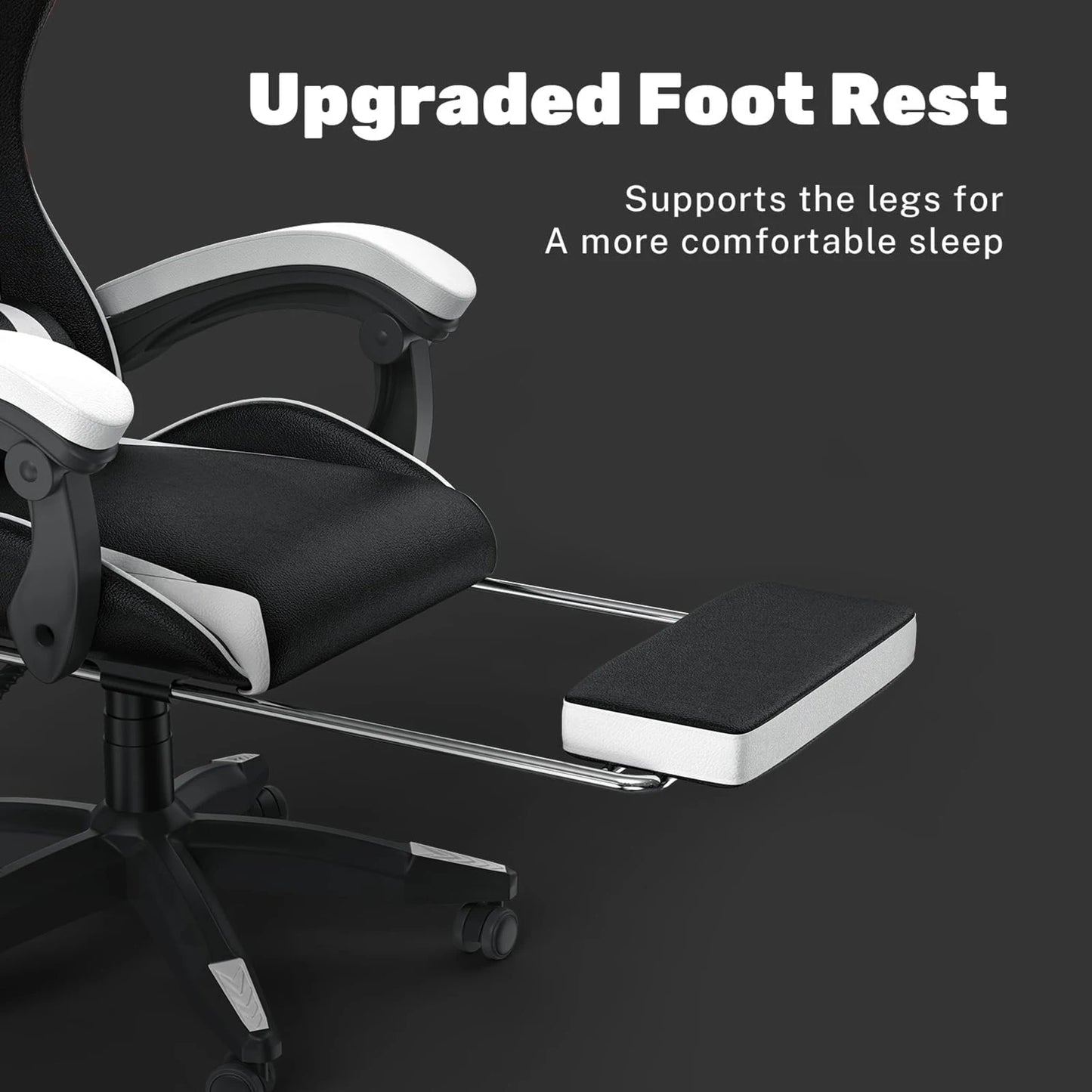 Ultimate Ergonomic Gaming Chair with Footrest – Adjustable Height, Lumbar Support, and Headrest for Maximum Comfort